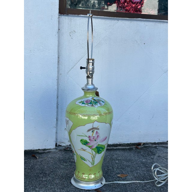 Antique, Chinese Hand Decorated Porcelain Table Lamps - a Pair For Sale - Image 4 of 4