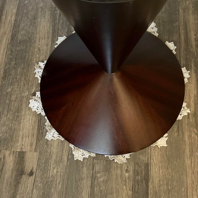 1990s Crate & Barrel Ully Wood Low Pedestal Side Accent Plant Stand Table For Sale In Tampa - Image 6 of 11