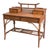 Pagoda Writing Desk British Colonial Style Rattan & Grasscloth For Sale