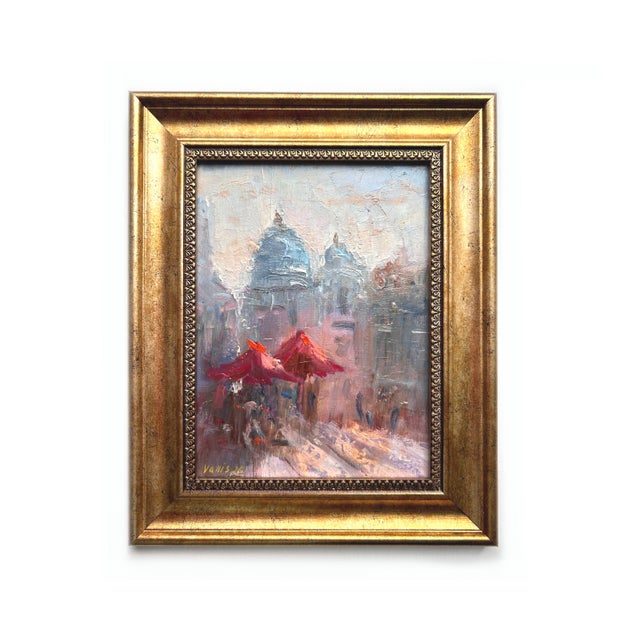 Framed Original Oil Painting "Parisian Cafe Near Sacré-Cœur" by v. Serova For Sale - Image 9 of 9