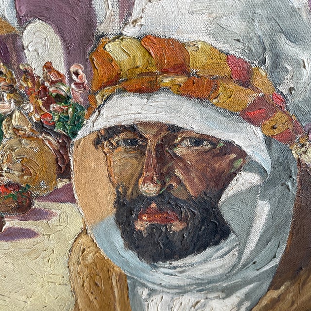 1900 - 1909 1900s Large Orientalist Oil Painting on Canvas Signed For Sale - Image 5 of 10