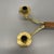 Metal Modern Brutalist Brass and Leather Candleholder in the style of Auböck, 1950s For Sale - Image 7 of 18