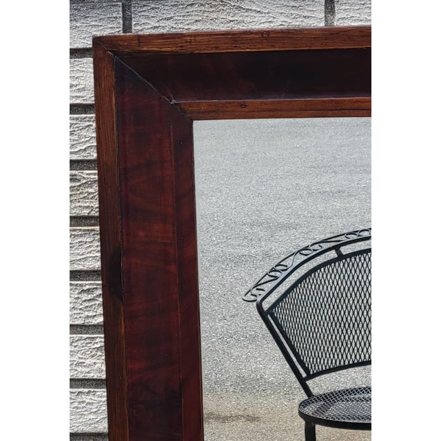 Antique American Empire Flame Mahogany Ogee Wall Mirror 20x30 Wood Backing 1850s For Sale - Image 13 of 18