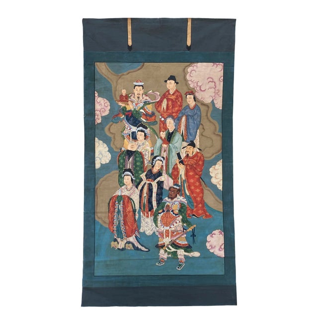 Large Chinese Canvas Art of Characters of Investiture of the Gods For Sale - Image 11 of 11