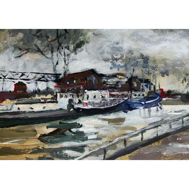 Magdalena Spasowicz, Landscape with Boats, Oil on Board, 2004 For Sale - Image 6 of 7