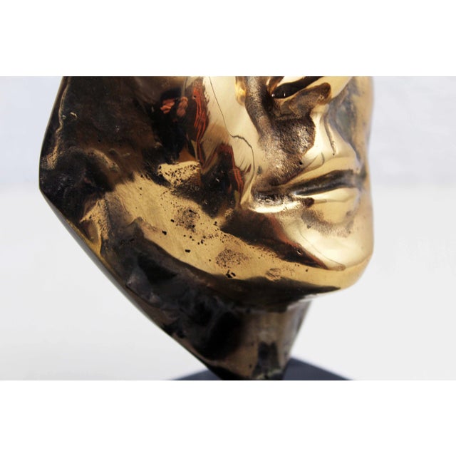 1970s Yves Lohé, Face Sculpture, 1970s, Bronze For Sale - Image 5 of 12