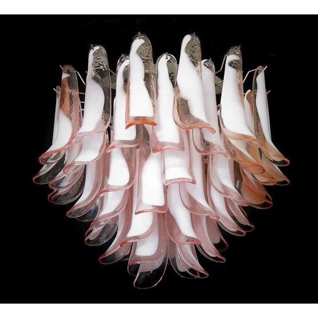 Metal Italian Petal Flamingo Chandelier, Murano For Sale - Image 7 of 18