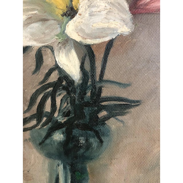 1930s Janebé Weber, Nature morte aux lys, 1937, Oil on Wood, Framed For Sale - Image 5 of 10