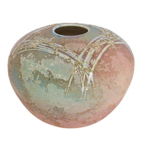 1970s Tony Evans Glazed Raku Vase
