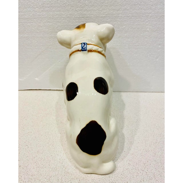 1930s Vintage Ceramic White and Brown English Bulldog For Sale - Image 5 of 8