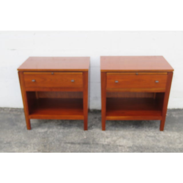 This beautiful Pair of Nightstands is made of wood, solid wood, and metal. They were made by Stanley Furniture, and they...