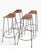 Set of Four Mid Century Wrought Iron and Wicker Bar Stools For Sale - Image 14 of 16