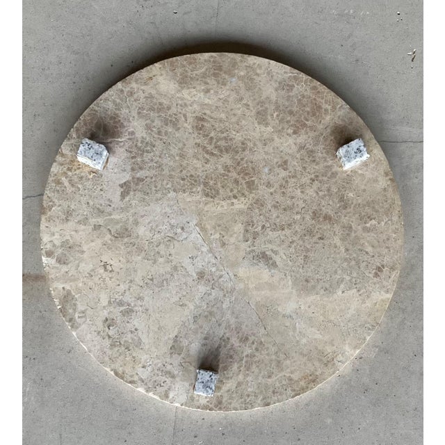 Late 20th-Century Hand-Forged Iron Rose & Travertine Circular Dessert Stand in the Manner of Jan Barboglio For Sale - Image 11 of 18