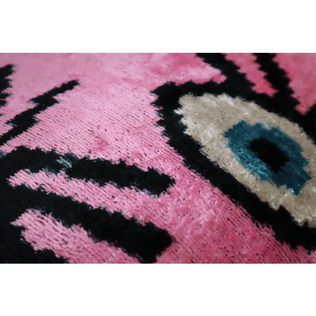 Contemporary Pink Velvet Throw Pillow & Down Insert For Sale - Image 10 of 11