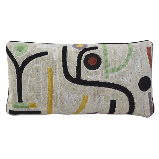 Clarence House Velours Klee Beige Modern Geometric Feather/Down Pillow For Sale In Los Angeles - Image 6 of 6
