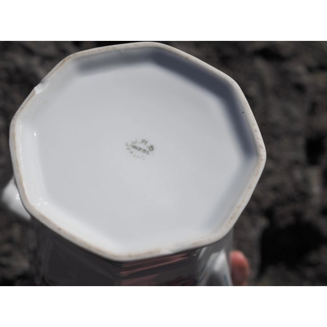 1930s French Limoges Art Deco and Pastoral Style Floral and Angular Coffee Pot For Sale - Image 4 of 13