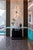 Black Vintage Post Modern Black Lacquer Sphere Glass Top Karl Springer Style Console Table For Sale - Image 8 of 11