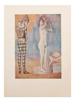 1950s After Pablo Picasso "The Harlequin's Family", First Edition Full-Color Print