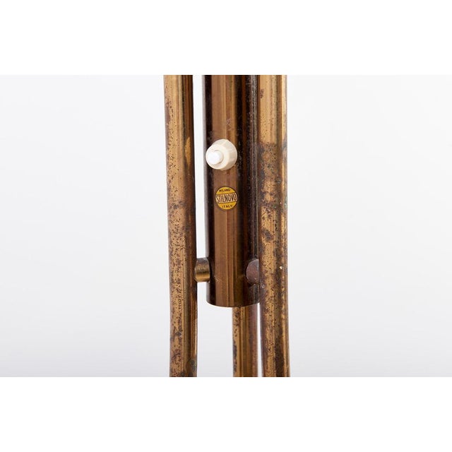 Gold Brass and Marble Floor Lamp from Stilnovo, Italy, 1950s For Sale - Image 8 of 18