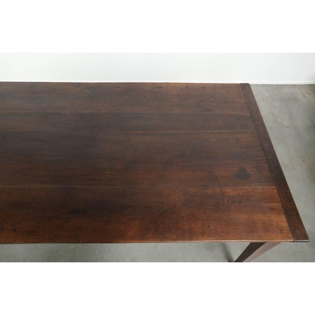 Wood Antique French Oak Dining Table with a Dark Color Scheme For Sale - Image 7 of 12