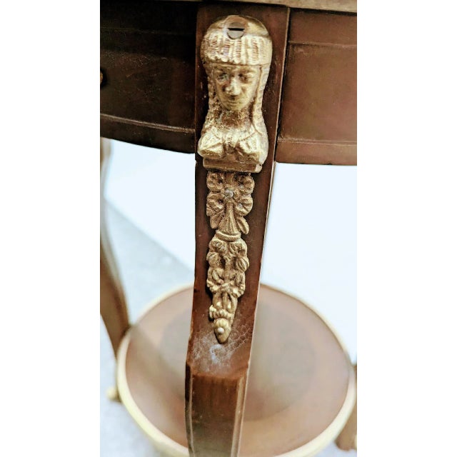 Late 19th Century Vintage French Louis XVI Style Round Side Table Blanco Ibiza Marble For Sale - Image 4 of 8