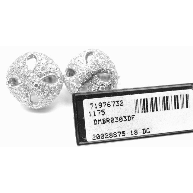 Damiani 18k White Gold 3.03 ct Diamond Earrings. Retail: $28,190., Pair For Sale - Image 4 of 9
