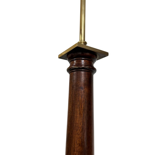 Hollywood Regency Hollywood Regency Table Lamp in Mahogany and Brass, England, 1970s, Set of 2 For Sale - Image 3 of 9