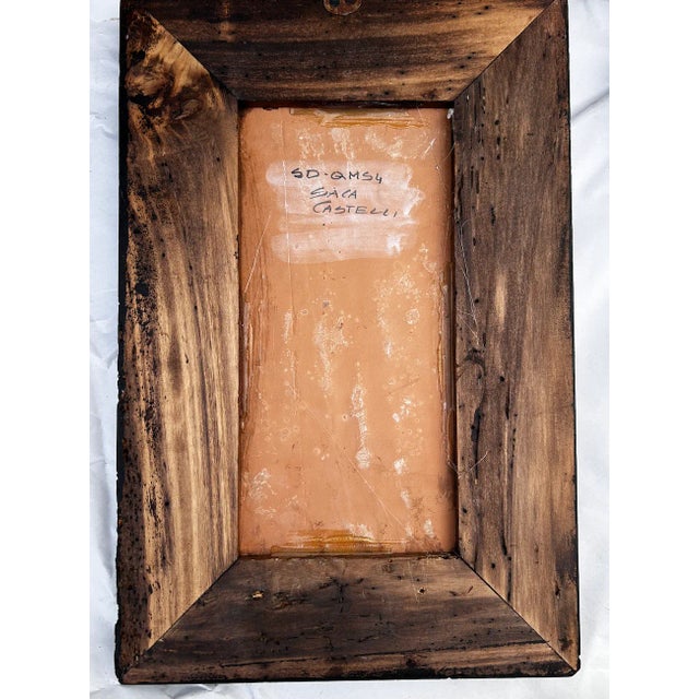 Blue Antique Italian Hand Painted Terracotta Tiles For Sale - Image 8 of 17