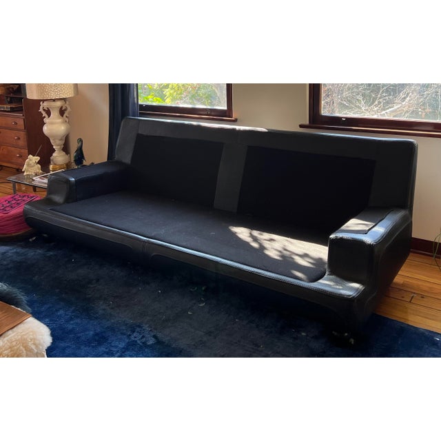 Animal Skin Roche Bobois Leather Sofa For Sale - Image 7 of 12