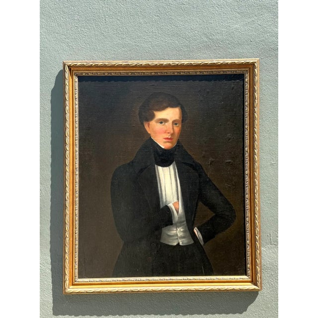 Vintage Framed Classical Gentleman Portrait For Sale - Image 4 of 12