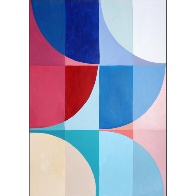 2026, Bauhaus Geometry, Large Diptych, Nautical Day Trip, Acrylic Paint on Watercolor Paper by Natalia Roman For Sale - Image 9 of 9