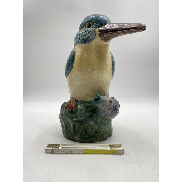 Large Colored Majolica Figure of a Kingfisher, 1960s For Sale - Image 18 of 18