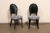 A pair of painted wood grotto Italian side-chairs with upholstered seats, from the mid/later part of the 20th century....