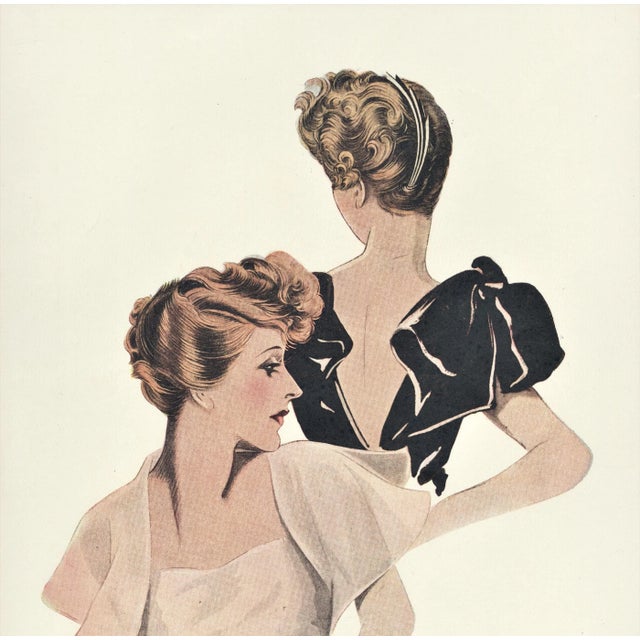 Art Deco 1935 French Art Deco Coiffure Hair Design Lithograph For Sale - Image 3 of 4