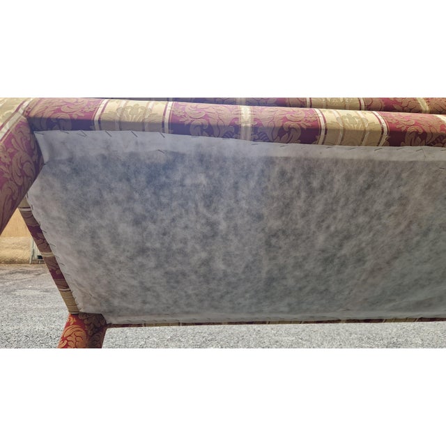 Two-Seater Sofa with Floral Fabric with Decorative Brass Edges, 1980s For Sale - Image 9 of 17