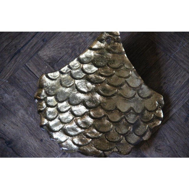 Gold Green and Gold Murano Glass Chandelier with Scale Decoration, 2000s For Sale - Image 8 of 18