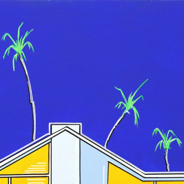 Abstract "Summers 2" Contemporary Mid-Century House Portrait Acrylic Painting by Jonjo Elliott For Sale - Image 3 of 8