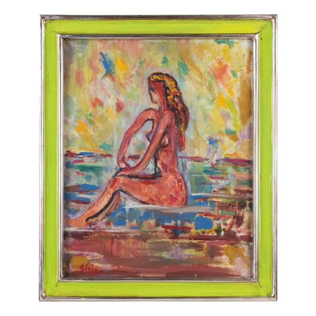 Sirio Pellegrini, Nude, 1960s, Oil and Tempera on Paper For Sale