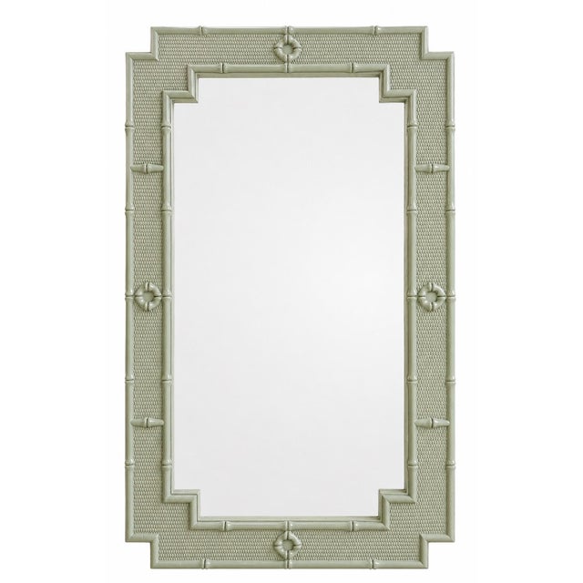 Hollywood Regency Mid Century Sage Green Mirror For Sale - Image 3 of 3