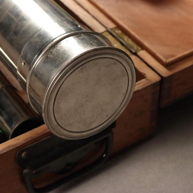 Salmoiraghi Milano Spotting Scope with Wooden Case For Sale - Image 10 of 12