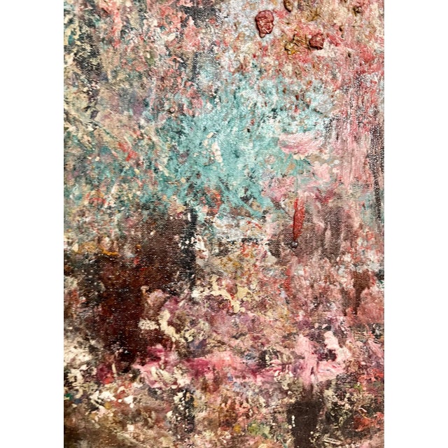 Abstract Expressionism Attributed to Georges Noel, Abstract Expressionist Textured Art Informel Oil Painting Signed Noel For Sale - Image 3 of 17