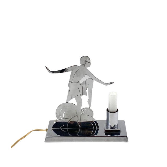Art Deco Charleston Dancer Cubist Table Lamp from LW Paris, France, 1930s For Sale - Image 11 of 16