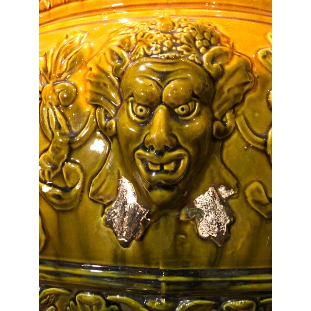 Late 19th Century Impressive English Majolica Jardinière on Pedestal For Sale - Image 4 of 12