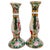 Chinoiserie 1980s Vintage Rose Medallion Candlestick Holders - A Pair For Sale - Image 3 of 6