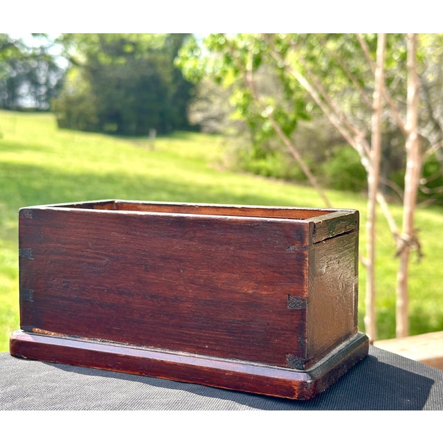 19th Century Early American Walnut Dovetail Slide Lid Candle Box For Sale - Image 16 of 16