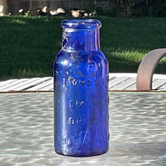 Hand Blown Bromo Seltzer Bottle circa 1900-1910 that is Handblown with a single-ring tooled lip which probably had a cork...