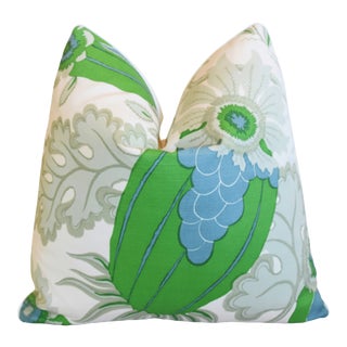 Designer Michael Szell Carnival Botanical Linen Feather/Down Pillow 21" Square
