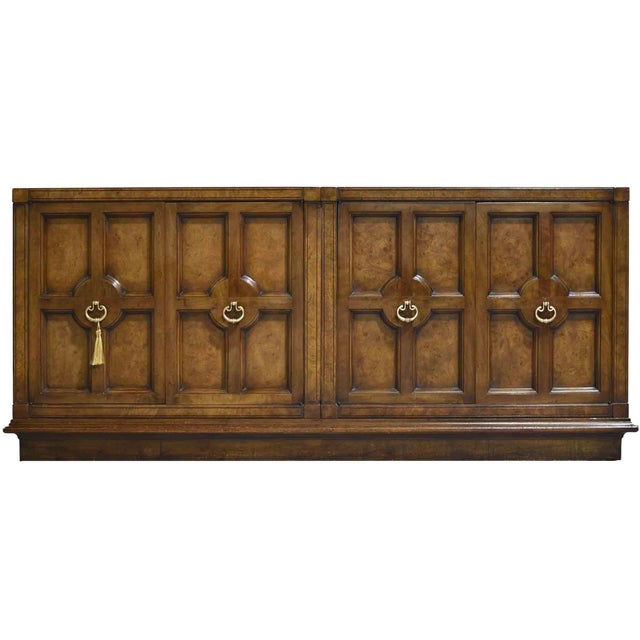 Mid Century Hollywood Regency Burl Wood Credenza by Mastercraft For Sale - Image 12 of 12