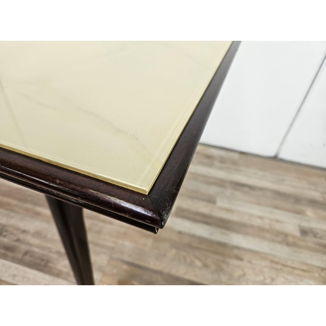 Mid-Century Rosewood Dining Table with Glass Top, 1960 For Sale - Image 6 of 16