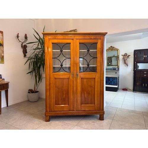Restored Biedermeier Display Cabinet, Bookcase, Collector's Cabinet. Dimensions: Height x Width x Depth 185 x 134 x 54 cm....